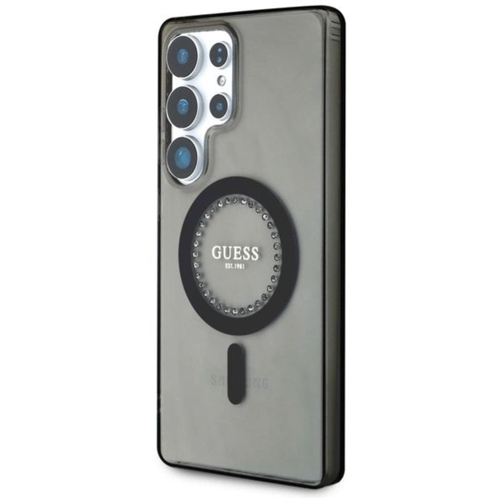 GUESS tok Samsung Galaxy S25 Ultra GUHMS25LPFTDTEK (Mágneses IML Strasszok) fekete tok - 7