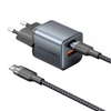 Vention GaN töltő USB-C+A 30W +1m USB-C-C kábel (szürke) - 1. kép