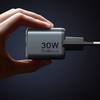 Vention GaN töltő USB-C+A 30W +1m USB-C-C kábel (szürke) - 3. kép