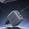 Vention GaN töltő USB-C+C+A 70W +1m USB-C-C kábel (Szürke) - 3. kép