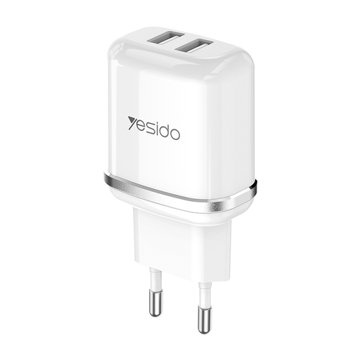 Yesido fali töltő YC26 EU - 2xUSB - 18W fehér