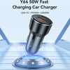 Yesido autós töltő Y64 - USB + Type C - 20W + PD 30W fekete - 0. kép