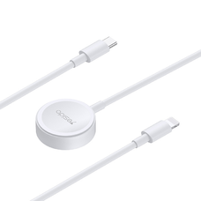 Yesido indukciós töltő CA113 Apple Watch okosórához Type C–Lightning kábellel fehér