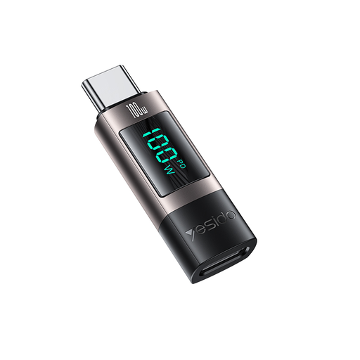 Yesido OTG Adapter GS24 - Type C (férfi) to Type C (női) - LCD kijelzővel fekete