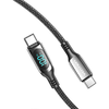 USB 2.0 C-C 100W Vention Férfi 5A LED Kábel 1.2M (Fekete) - 0. kép