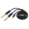 Audio kábel TRS 3,5 mm - 2x 6,35 mm Vention BACBJ 5m fekete - 0. kép