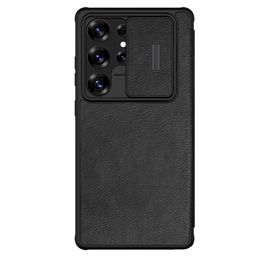Nillkin Qin Pro fliptok Samsung Galaxy S25 Ultra-hoz kamerafedéllel - fekete tok Nillkin Qin Pro fliptok Samsung Galaxy S25 Ultra-hoz kamerafedéllel - fekete tok
