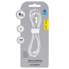 Blavec Cable Candy fonott - Type C - Lightning - PD 20W 2,4A 2 méter (CCA-CL24W20) fehér,