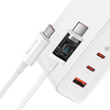 Baseus fali töltő GaN5 Pro PD 140W 2x USB-C 1x USB fehér + USB-C - USB-C 240W kábel - 3. kép