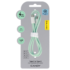 Blavec Cable Candy fonott - Type C to Type C - PD 60W 3A 1 méter (CCA-CC3GN10) zöld