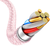 Blavec Cable Candy fonott - Type C - Lightning - PD 20W 2,4A 1 méter (CCA-CL24P10) rózsaszín - 1. kép