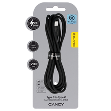 Blavec Cable Candy fonott - Type C-ről Type C-re - PD 60W 3A 2 méter (CCA-CC3B20) fekete