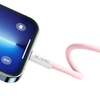 Blavec Kábel Édesség fonott - USB Type-C - PD 60W 3A 1 méter rózsaszín - 4. kép
