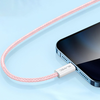 Blavec Cable Candy fonott - Típus C-ről Típus C-re - PD 60W 3A 2 méter (CCA-CC3P20) rózsaszín kábel - 3. kép