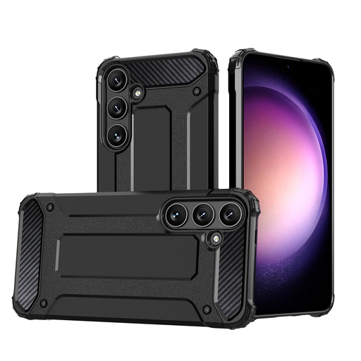 Hybrid Armor Samsung Galaxy S25 pancierové hybridné puzdro - čierne