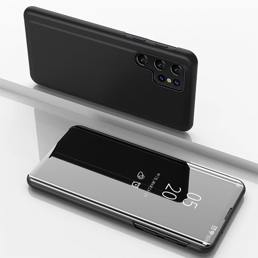 Clear View fliptok Samsung Galaxy S25 Ultra tok - fekete Clear View fliptok Samsung Galaxy S25 Ultra tok - fekete