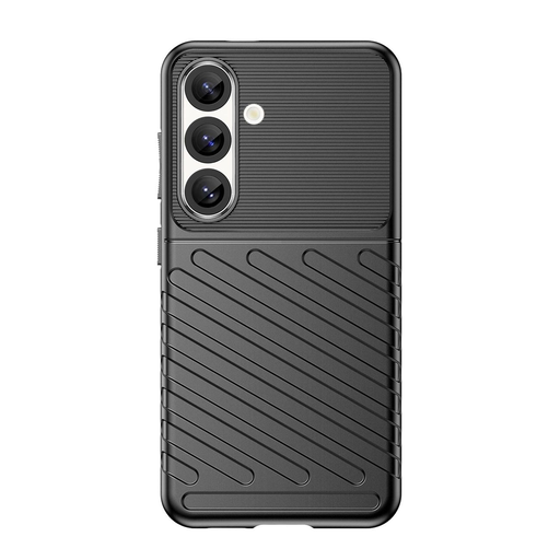 Thunder puzdro Samsung Galaxy S25 silikónové pancierové puzdro čierne