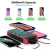 OUTXE W20 vízálló 20000 mAh powerbank vezeték nélküli töltéssel fekete/piros Napelem NÉLKÜL - 1. kép