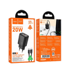 HOCO falitöltő Type C + kábel Type C lightning 20W N60 fekete - 3. kép