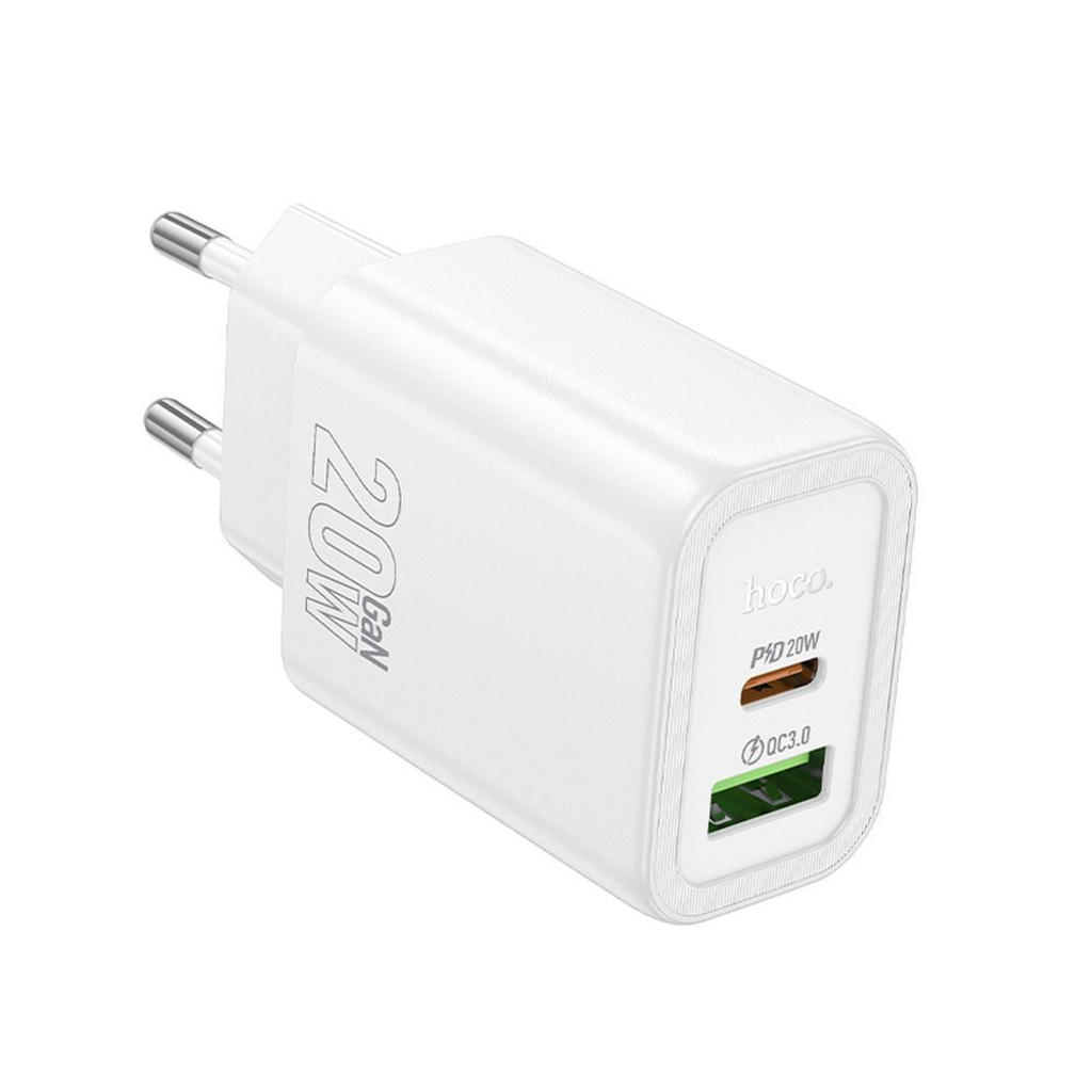 HOCO fali töltő USB A + Type C PD QC3.0 3A 20W N61 fehér - 1