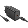 HOCO fali töltő Type C + kábel Type C Lightninghez PD QC 30W N62 fekete, - 0. kép