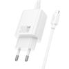 HOCO fali töltő Type C + Type C - Lightning kábel PD QC 30W N62 fehér - 0. kép