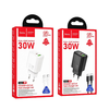 HOCO fali töltő USB-A + Type-C + Type-C - Type-C kábel PD QC3.0 3A 30W N63 fehér - 3. kép