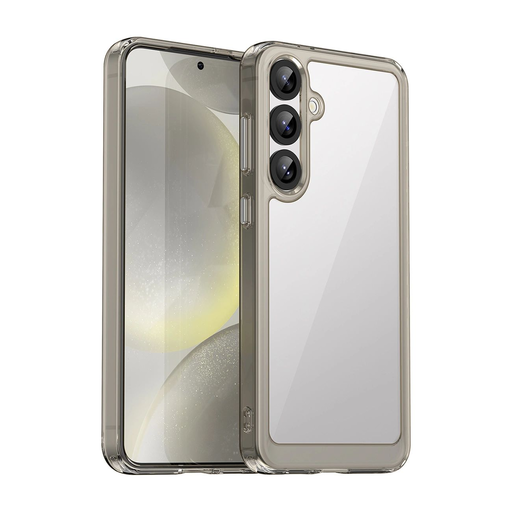 Szilikon tok Outer Space Case zselés kerettel Samsung Galaxy S25+ - átlátszó-fekete tok Szilikon tok Outer Space Case zselés kerettel Samsung Galaxy S25+ - átlátszó-fekete tok