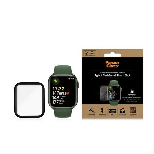 PanzerGlass Hajlított Antibakteriális Edzett Üveg Apple Watch 7 - 41mm - Fekete üvegfólia PanzerGlass Hajlított Antibakteriális Edzett Üveg Apple Watch 7 - 41mm - Fekete üvegfólia