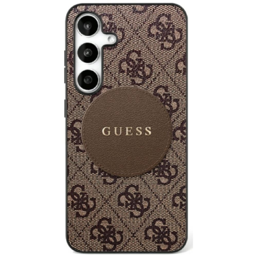 Guess HC MagSafe PU 4G Circle Classic Logo tok Samsung Galaxy S25-höz barna