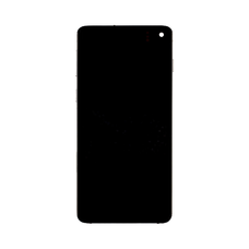 LCD kijelző + Érintőegység + Előlapi egység Samsung G973 Galaxy S10 fekete,