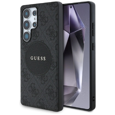 Guess 4G Kerek Folt Klasszikus Logós MagSafe tok Samsung Galaxy S25 Ultra fekete tok