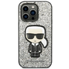 Karl Lagerfeld KLHCP14LGFKPG iPhone 14 Pro 6.1 tok ezüst / ezüst Glitter Flakes Ikonik tok - 1. kép