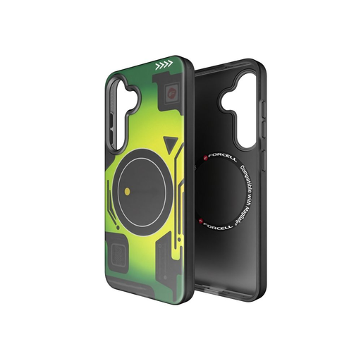 FORCELL F-PROTECT Levels Kéttétes 4D technológiával, Katonai lezuhant-teszt kompatibilis MagSafe-hez, Samsung Galaxy S25-höz, kiberzöld tok FORCELL F-PROTECT Levels Kéttétes 4D technológiával, Katonai lezuhant-teszt kompatibilis MagSafe-hez, Samsung Galaxy S25-höz, kiberzöld tok