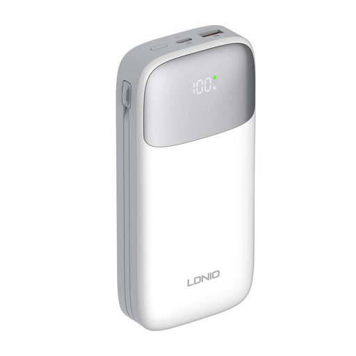 LDNIO PQ20 Powerbank 22.5W 20000mAh USB-C, lightning (fehér)