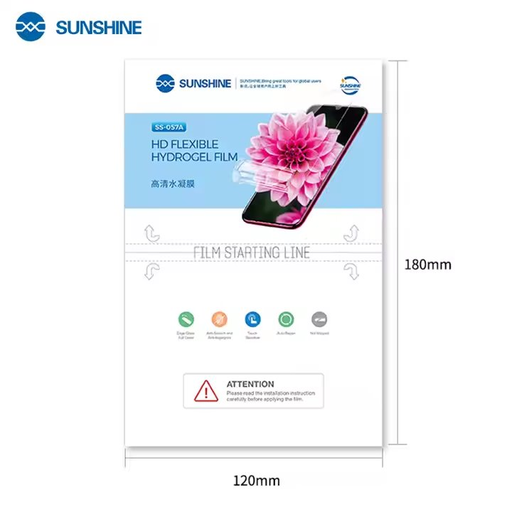 SUNSHINE SS-057A HD PVC Rugalmas Hidrogél Fóliák Telefonokra Csomag 50 db SUNSHINE SS-057A HD PVC Rugalmas Hidrogél Fóliák Telefonokra Csomag 50 db