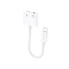 Dudao USB Type C - USB Type C / 3.5mm mini jack audio és töltés adapter fehér (L13T) - 0. kép