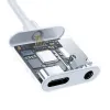 Dudao USB Type C - USB Type C / 3.5mm mini jack audio és töltés adapter fehér (L13T) - 1. kép