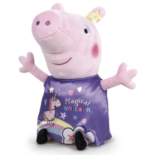 Peppa Malac lila ruhás plüssfigura 28 Cm