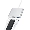 HOCO HB14 Type-C adapter (Type-C - USB3.0+HDMI+PD) ezüst - 1. kép