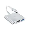 HOCO HB14 Type-C adapter (Type-C - USB3.0+HDMI+PD) ezüst - 3. kép