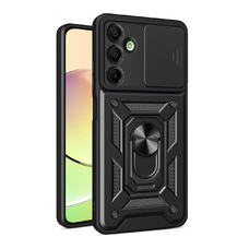 Strapa tok Hibrid Páncél Camshield kamera védelemmel és fém gyűrűvel Samsung Galaxy A16 / A16 5G - fekete tok