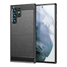 Samsung Galaxy S23 Ultra Carbon tok rugalmas szilikon karbon borítás fekete