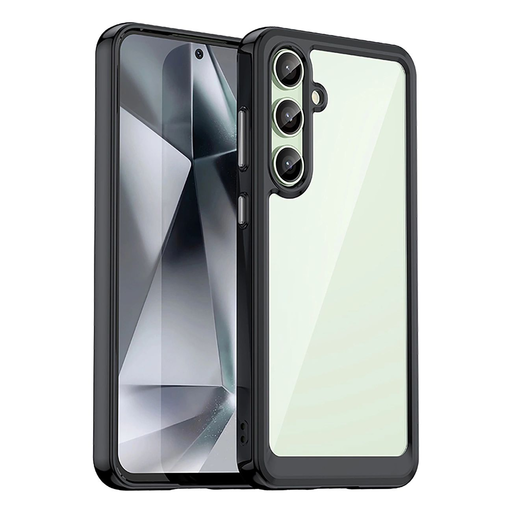 Silikónové puzdro Outer Space Case s gélovým rámom pre Samsung Galaxy S24 FE - čierne puzdro
