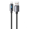 Mcdodo CA-5660 USB-A - Lightning kábel villogó fénnyel 1,2m (fekete) - 0. kép