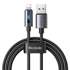 Mcdodo CA-5660 USB-A - Lightning kábel villogó fénnyel 1,2m (fekete)