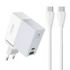 Hálózati töltő LDNIO A2620C USB, USB-C 65W + USB-C - USB-C kábel