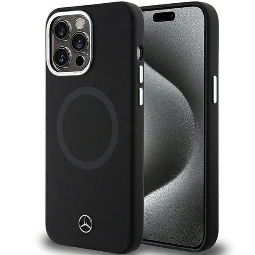 Mercedes Szilikon Bicolor MagSafe tok iPhone 15 Pro - fekete Mercedes Szilikon Bicolor MagSafe tok iPhone 15 Pro - fekete