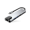 Tech-protect Hb02 Hub Adapter 6 az 1-ben Type-C + Usb2.0 + Usb3.0 + Hdmi 4k 30hz + Rj45 + Pd100w Űrszürke - 0. kép