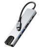 Tech-protect Hb02 Hub Adapter 6 az 1-ben Type-C + Usb2.0 + Usb3.0 + Hdmi 4k 30hz + Rj45 + Pd100w Űrszürke - 3. kép